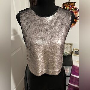 Forever 21 Reversible sequin Sleeveless (crop) top size M